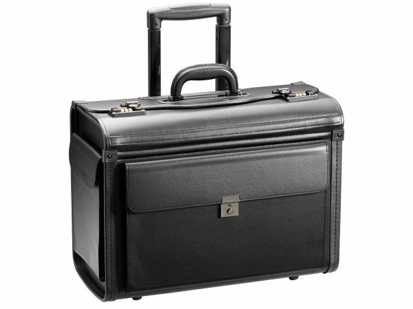 d & n Lederwaren 2879 Pilotenkoffer Trolley schwarz, ca. 39 Liter