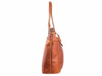 DIMAGINI Leder Shopper XL DM384009 mit Laptopfach 15" Kroko-Optik Cognac