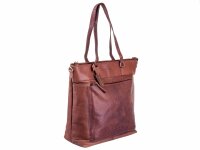 DIMAGINI Leder Shopper XL DM384009 mit Laptopfach 15&quot; Kroko-Optik Brown