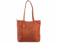 DIMAGINI Leder Shopper DM 384010 mit Laptopfach 15" Cognac