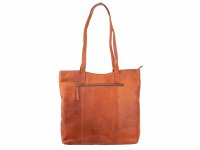 DIMAGINI Leder Shopper DM 384010 mit Laptopfach 15" Cognac