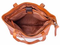 DIMAGINI Leder Shopper DM 384010 mit Laptopfach 15" Cognac