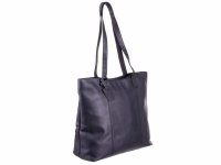 DIMAGINI Leder Shopper DM 384010 mit Laptopfach 15" Black