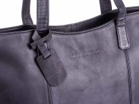DIMAGINI Leder Shopper DM 384010 mit Laptopfach 15" Black