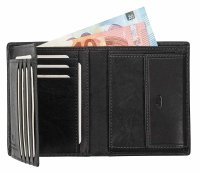 Wallet Herren Geldb&ouml;rse Hochformat Black
