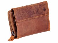Greenwood Leder Damen Querformat Überschlagbörse 2554-RFID braun