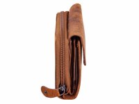 Greenwood Leder Damen Querformat Überschlagbörse 2554-RFID braun