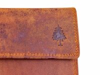 Greenwood Leder Damen Querformat Überschlagbörse 2554-RFID braun