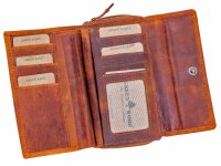 Greenwood Leder Damen Querformat Überschlagbörse 2554-RFID braun