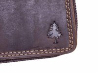 Greenwood Leder Damen Querformat Reißverschlussbörse 2552-RFID dunkelbraun