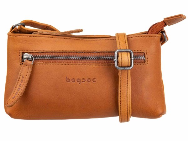 Bagsac Casual Damen Leder Reißverschlusstasche B488003 braun