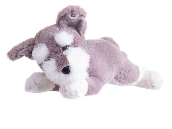 Edco Plüschtier liegend "Schnauzer" 12892 Hund ca. 28 cm grau
