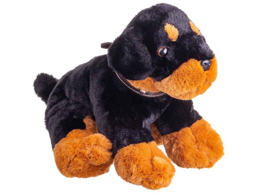 Edco Plüschtier sitzend Rottweiler 12889 Hund ca. 21 cm schwarz