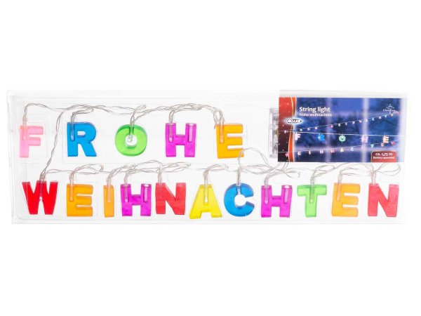 Edco LED-Lichterkette "Frohe Weihnachten" Länge ca. 1,75m, Batteriebetrieb