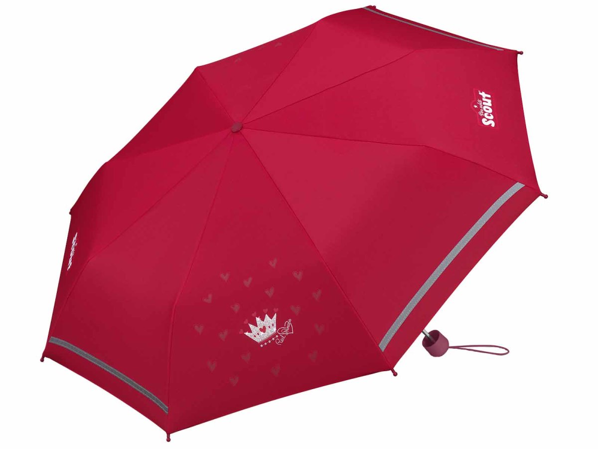 Scout Kinderregenschirm mit Reflektorband Red Princess