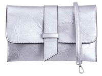 JSI Überschlag Tasche mit Riegel Clutch HB0243 silber