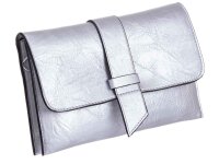 JSI Überschlag Tasche mit Riegel Clutch HB0243 silber