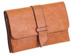 JSI Überschlag Tasche mit Riegel Clutch HB0243 braun
