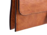 JSI Überschlag Tasche mit Riegel Clutch HB0243 braun