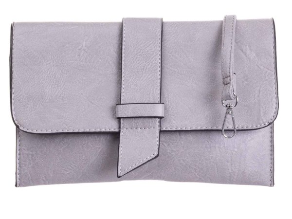 JSI Überschlag Tasche mit Riegel Clutch HB0243 grau