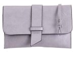 JSI Überschlag Tasche mit Riegel Clutch HB0243 grau
