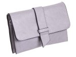 JSI Überschlag Tasche mit Riegel Clutch HB0243 grau
