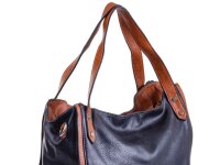 Hernan Einkaufstasche Shopper mit Streifen HB0336-schwarz/braun