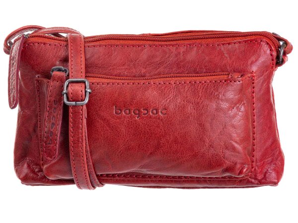 Bagsac Casual Damen Leder Reißverschlusstasche B487001 04 rot