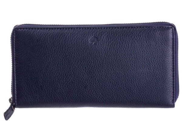 Leder Meid Reißverschlussbörse mit RFID Blocker B07-K-RFID-blue