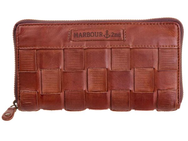 Harbour 2nd SL.12859 New Lines Agneta Damen Reißverschlussbörse Leder SL.12859 Cognac