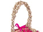 Alex Max Strohtasche mit Fransen Damen Shopper BO300 Fuchsia