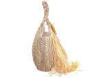 Alex Max Strohtasche mit Fransen Damen Shopper BO300 Beige