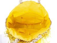 Alex Max Strohtasche mit Fransen Damen Shopper BO300 Yellow