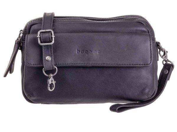 Bagsac Casual Damen Leder Umhängetasche B488007 00 schwarz