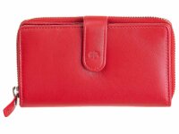 Leder Meid Reißverschlussbörse mit RFID Blocker B06-K-RFID-red