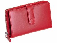 Leder Meid Reißverschlussbörse mit RFID Blocker B06-K-RFID-red