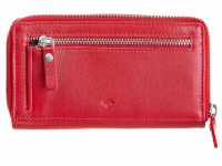 Leder Meid Reißverschlussbörse mit RFID Blocker B06-K-RFID-red