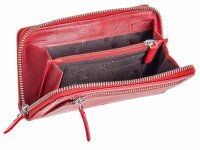 Leder Meid Reißverschlussbörse mit RFID Blocker B06-K-RFID-red