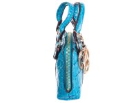 Taschenanhänger Schlüsselanhänger mit Krokodiloptik YY-1104-türkis