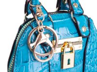 Taschenanhänger Schlüsselanhänger mit Krokodiloptik YY-1104-türkis