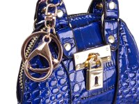 Taschenanhänger Schlüsselanhänger mit Krokodiloptik YY-1104-dunkelblau