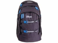 2 be 4 tlg. Schulrucksack-Set mit Ergo School Backpack, Turnbeutel, Schlamperbox, Regencape Black