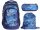 2 be 4 tlg. Schulrucksack-Set mit Ergo School Backpack, Turnbeutel, Schlamperbox, Regencape Blue 055