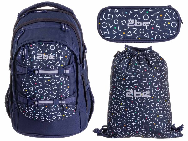 2 be 4 tlg. Schulrucksack-Set mit Ergo School Backpack,...