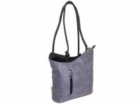 Hernan 2 in 1 Handtasche Rucksack ca. 5,4 Liter, 27 x 25 x 8 cm (B x H x T) - HB0245-grau