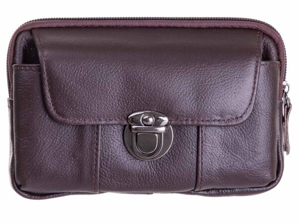 Red Point Hüfttasche Gürteltasche Handytasche ca. 0,4 Liter, 15 x 9 x 3 cm (B x H x T) - 20012-dunkelbraun