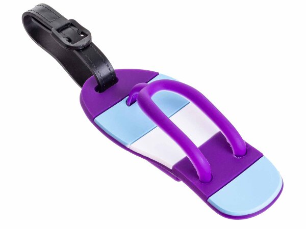 Cepewa Kofferanhänger 80915 FlipFlop-Design Adressanhänger Gepäckanhänger lila