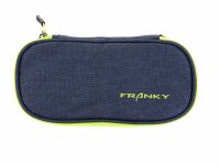 Franky 621-2 Effekt Pencilcase Schlampermäppchen dark blue/lime
