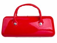 Brillenetui Hartschalenetui Brillenbox Hardcase im Handtaschen-Design 086019  rot Lack