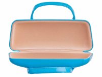 Brillenetui Hartschalenetui Brillenbox Hardcase im Handtaschen-Design 086019  türkis Lack